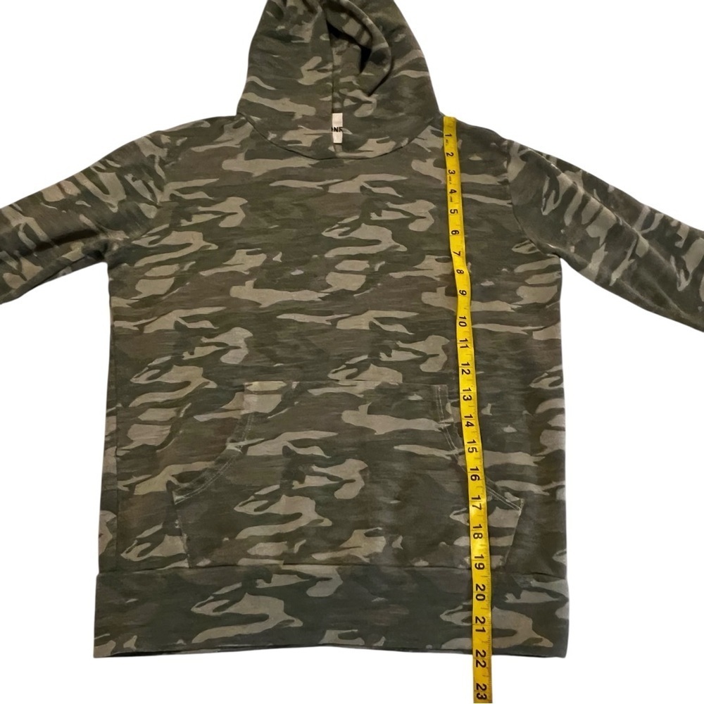 Monrow Pullover Hooded Sweatshirt Top Green Camo XS Lounge soft cozy athleisure - Picture 7 of 11